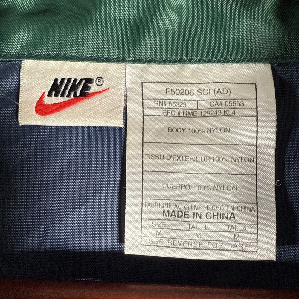 Nike Windbreaker Jacket Mens Med Half Zip Back Swoosh White Tag Read - Picture 6 of 15